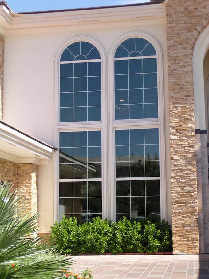 Window film fitted to a villa window